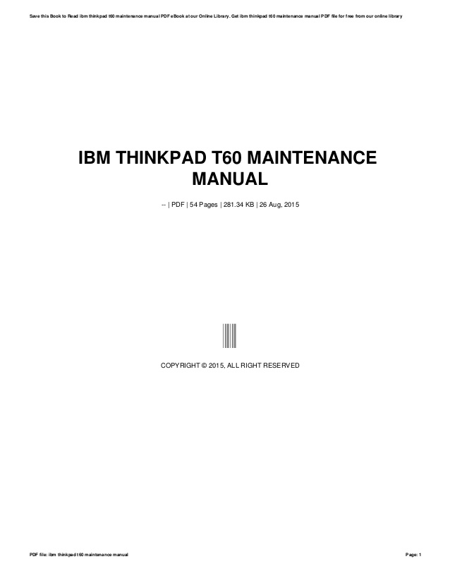 Ibm Thinkpad T60 User Manual Pdf