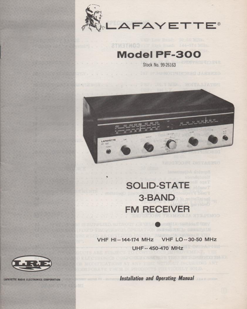 National Panasonic 300 Sg-3050a User Manual